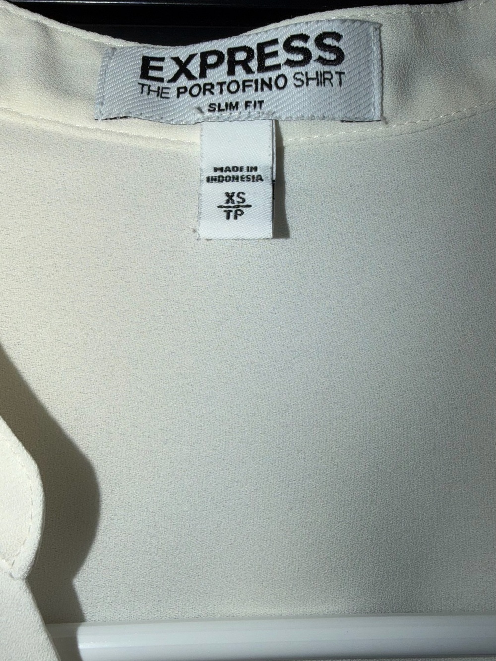 Express Cream Ruffle-Trim Button-Front Blouse - Picture 3 of 3